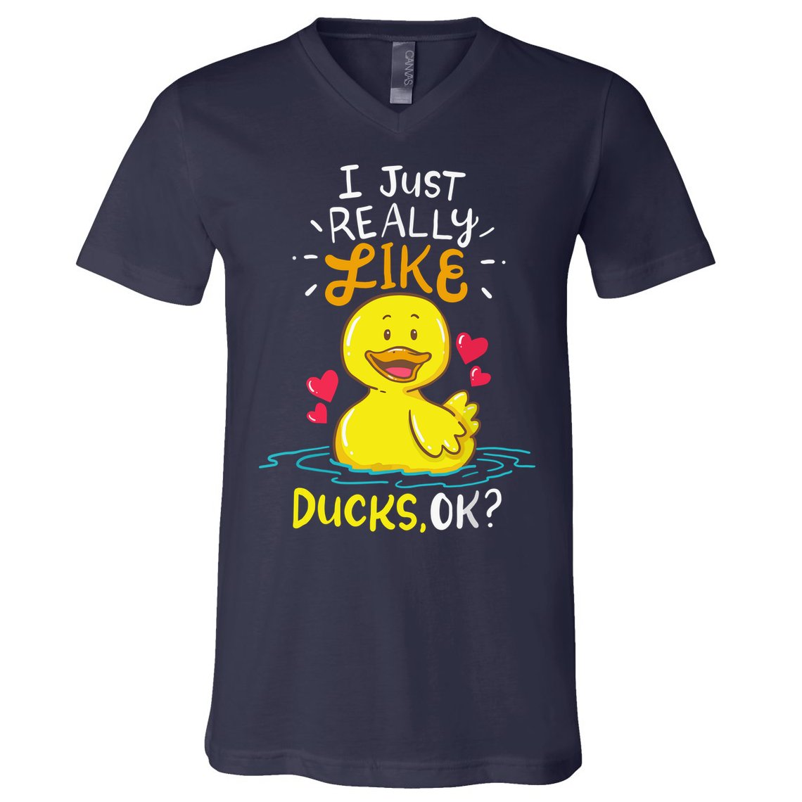 Duck Ducks Rubber V-Neck T-Shirt
