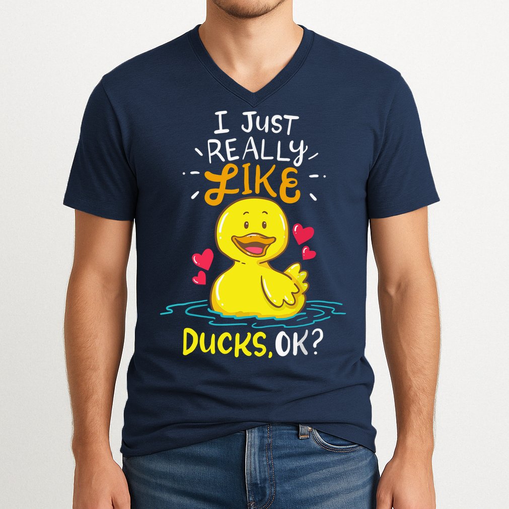 Duck Ducks Rubber V-Neck T-Shirt