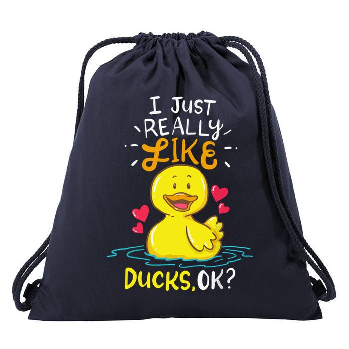 Duck Ducks Rubber Drawstring Bag