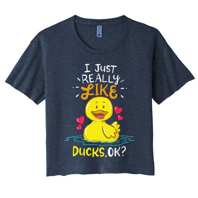 Duck Ducks Rubber Women's Crop Top Tee