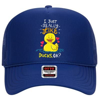 Duck Ducks Rubber High Crown Mesh Back Trucker Hat