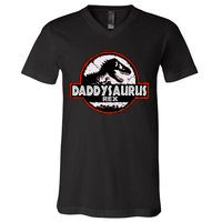 Dinosaur Daddysaurus Rex Father Day For Dad Funny Gifts Idea V-Neck T-Shirt
