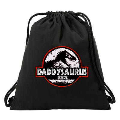 Dinosaur Daddysaurus Rex Father Day For Dad Funny Gifts Idea Drawstring Bag