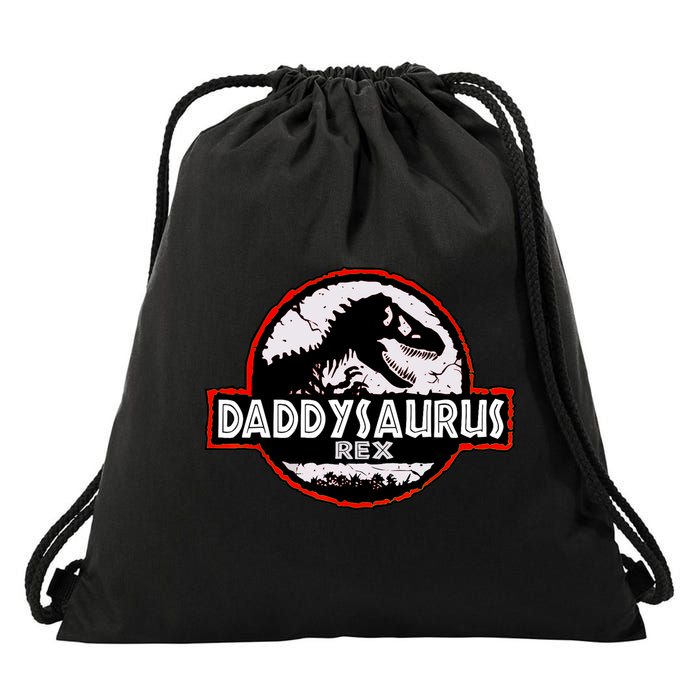 Dinosaur Daddysaurus Rex Father Day For Dad Funny Gifts Idea Drawstring Bag