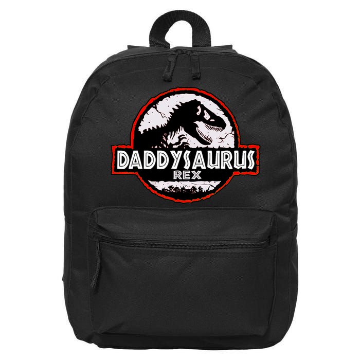 Dinosaur Daddysaurus Rex Father Day For Dad Funny Gifts Idea 16 in Basic Backpack