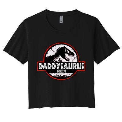 Dinosaur Daddysaurus Rex Father Day For Dad Funny Gifts Idea Crop Top
