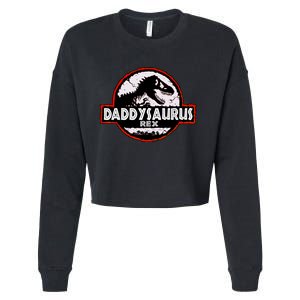 Dinosaur Daddysaurus Rex Father Day For Dad Funny Gifts Idea Cropped Pullover Crew