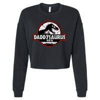 Dinosaur Daddysaurus Rex Father Day For Dad Funny Gifts Idea Cropped Pullover Crew