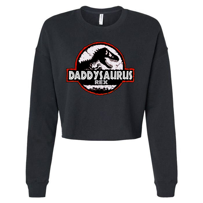 Dinosaur Daddysaurus Rex Father Day For Dad Funny Gifts Idea Cropped Pullover Crew