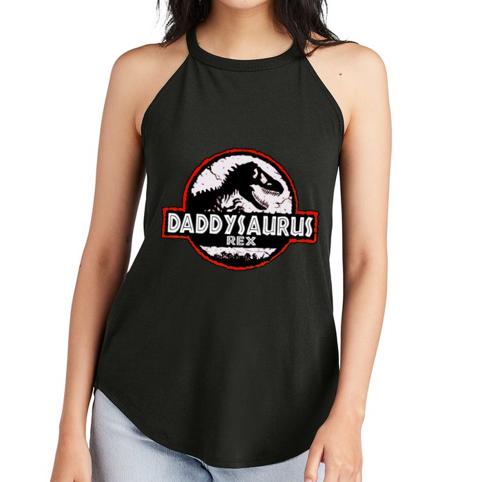 Dinosaur Daddysaurus Rex Father Day For Dad Funny Gifts Idea Women's Perfect Tri Rocker Tank