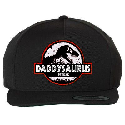 Dinosaur Daddysaurus Rex Father Day For Dad Funny Gifts Idea Wool Snapback Cap