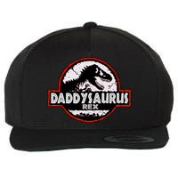 Dinosaur Daddysaurus Rex Father Day For Dad Funny Gifts Idea Wool Snapback Cap