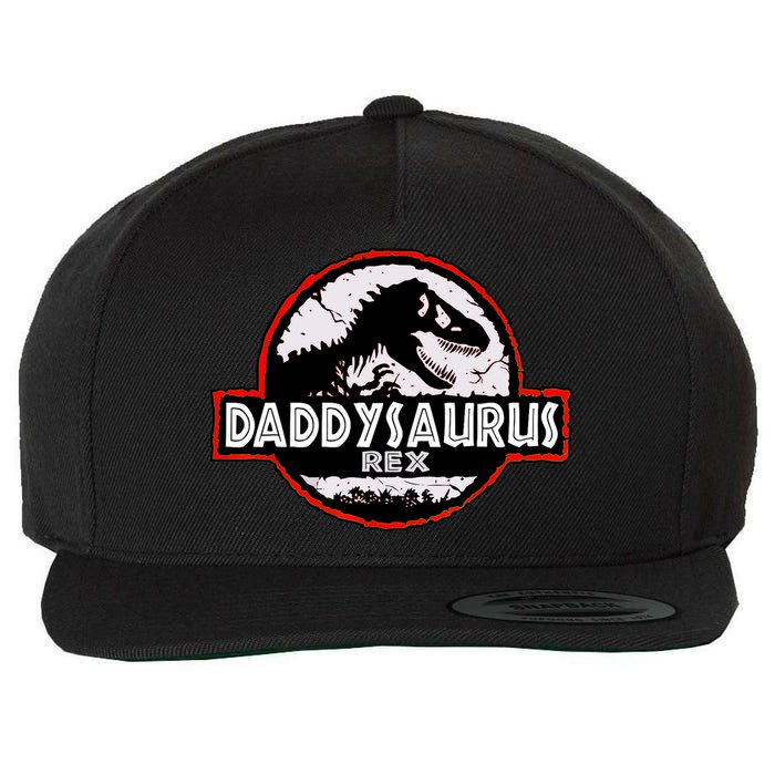 Dinosaur Daddysaurus Rex Father Day For Dad Funny Gifts Idea Wool Snapback Cap