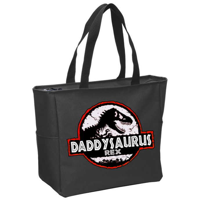 Dinosaur Daddysaurus Rex Father Day For Dad Funny Gifts Idea Zip Tote Bag