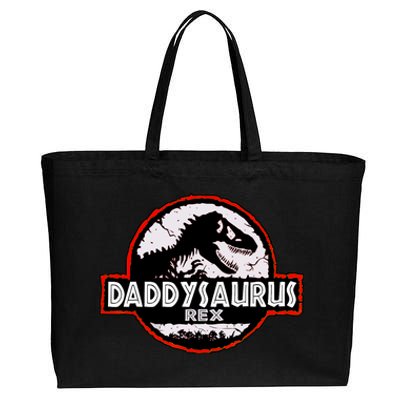 Dinosaur Daddysaurus Rex Father Day For Dad Funny Gifts Idea Cotton Canvas Jumbo Tote