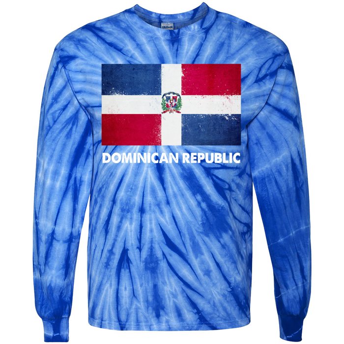 Dominican Dominican Republic Flag Gift Tie-Dye Long Sleeve Shirt