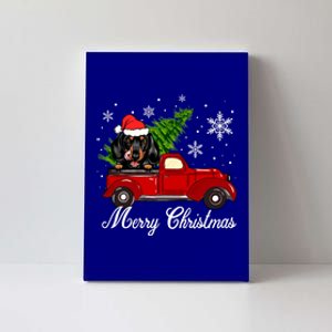 Dachshund Dog Riding Red Truck Christmas Decorations Pajama Gift Canvas