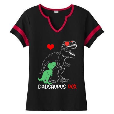 Dadsaurus Daddy Rex Autism Awareness Proud Dad Gift Ladies Halftime Notch Neck Tee