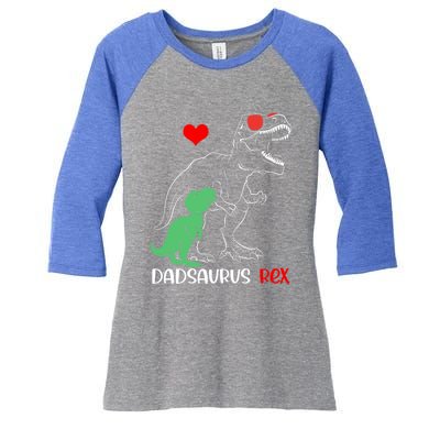 Dadsaurus Daddy Rex Autism Awareness Proud Dad Gift Women's Tri-Blend 3/4-Sleeve Raglan Shirt