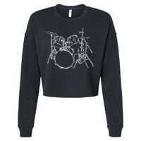 Drums Cropped Pullover Crew