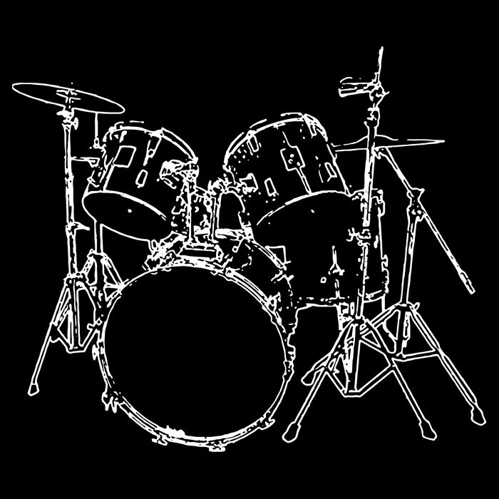 Drums Cropped Pullover Crew