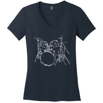 Drums Women's V-Neck T-Shirt