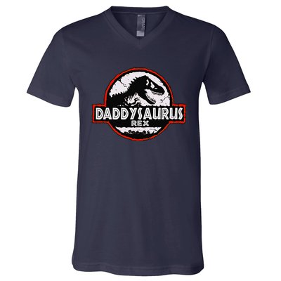 Dinosaur Daddysaurus Rex Father Day For Dad Funny Gifts Idea V-Neck T-Shirt