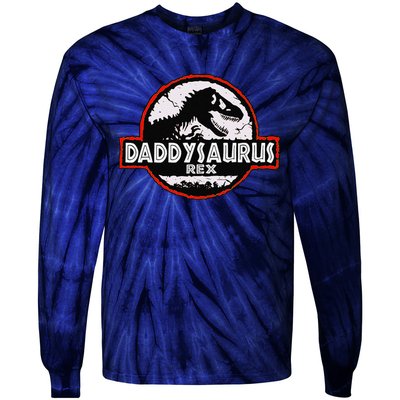 Dinosaur Daddysaurus Rex Father Day For Dad Funny Gifts Idea Tie-Dye Long Sleeve Shirt