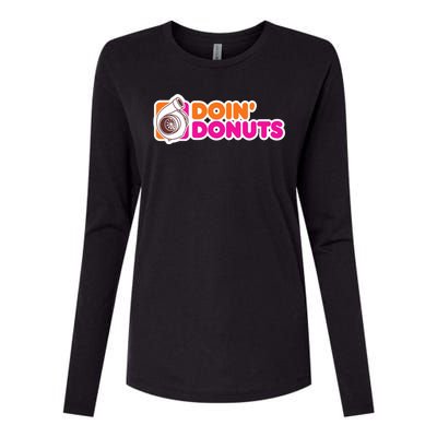 Doin Donuts Racing Fast Car Womens Cotton Relaxed Long Sleeve T-Shirt