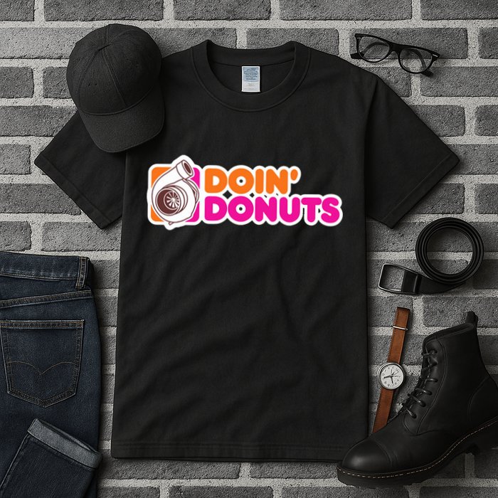 Doin Donuts Racing Fast Car Tall T-Shirt