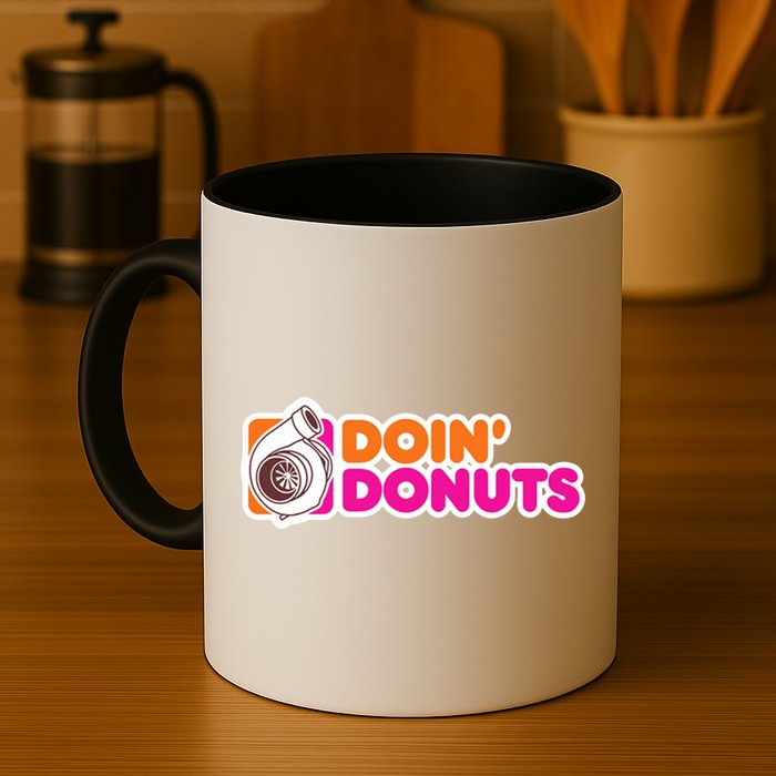 Doin Donuts Racing Fast Car Mug