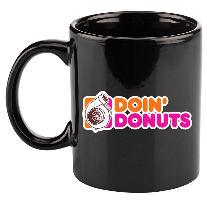 Doin Donuts Racing Fast Car 11oz C Handle Ceramic Mug
