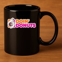 Doin Donuts Racing Fast Car 11oz C Handle Ceramic Mug
