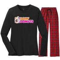 Doin Donuts Racing Fast Car Women's Long Sleeve Flannel Pajama Set 