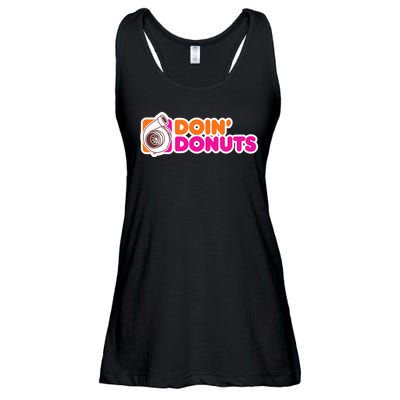 Doin Donuts Racing Fast Car Ladies Essential Flowy Tank