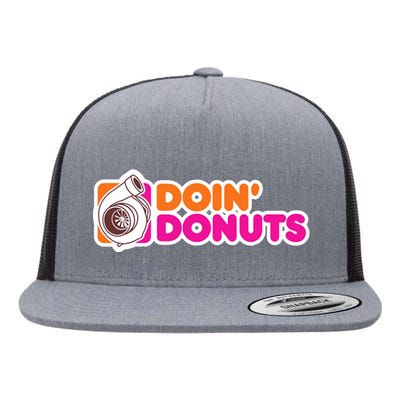 Doin Donuts Racing Fast Car Flat Bill Trucker Hat