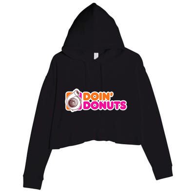 Doin Donuts Racing Fast Car Crop Fleece Hoodie