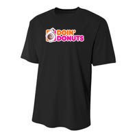 Doin Donuts Racing Fast Car Youth Performance Sprint T-Shirt