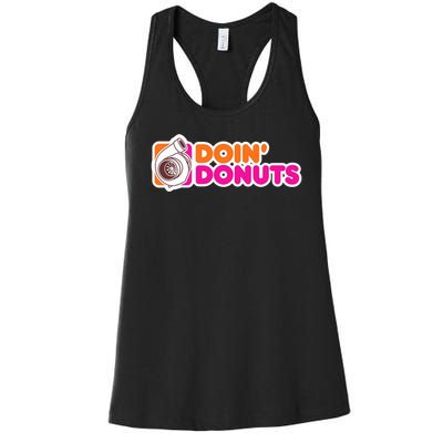 Doin Donuts Racing Fast Car Women's Racerback Tank