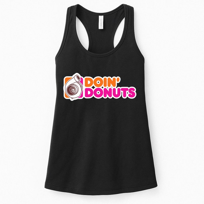 Doin Donuts Racing Fast Car Womens Tank Top