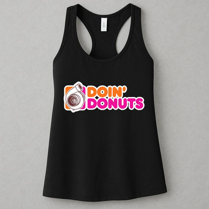 Doin Donuts Racing Fast Car Womens Tank Top