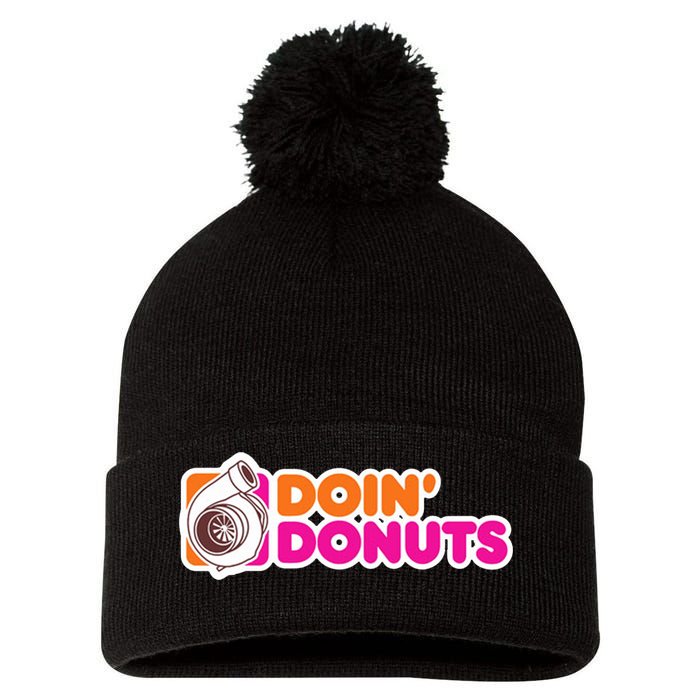 Doin Donuts Racing Fast Car Pom Pom 12in Knit Beanie