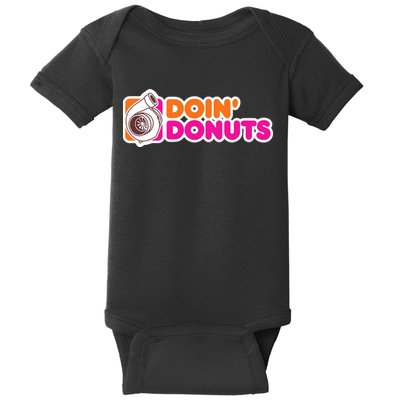 Doin Donuts Racing Fast Car Baby Bodysuit