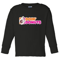 Doin Donuts Racing Fast Car Toddler Long Sleeve Shirt