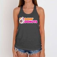 Doin Donuts Racing Fast Car Women's Knotted Racerback Tank