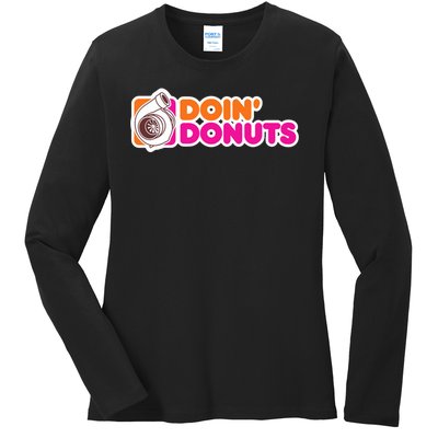 Doin Donuts Racing Fast Car Ladies Long Sleeve Shirt