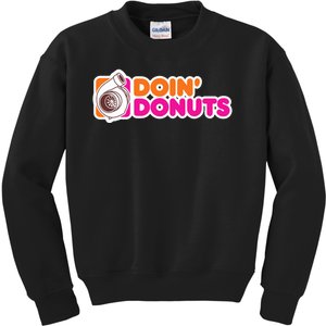 Doin Donuts Racing Fast Car Kids Sweatshirt