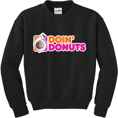 Doin Donuts Racing Fast Car Kids Sweatshirt