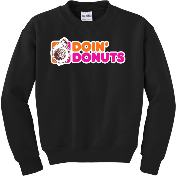 Doin Donuts Racing Fast Car Kids Sweatshirt