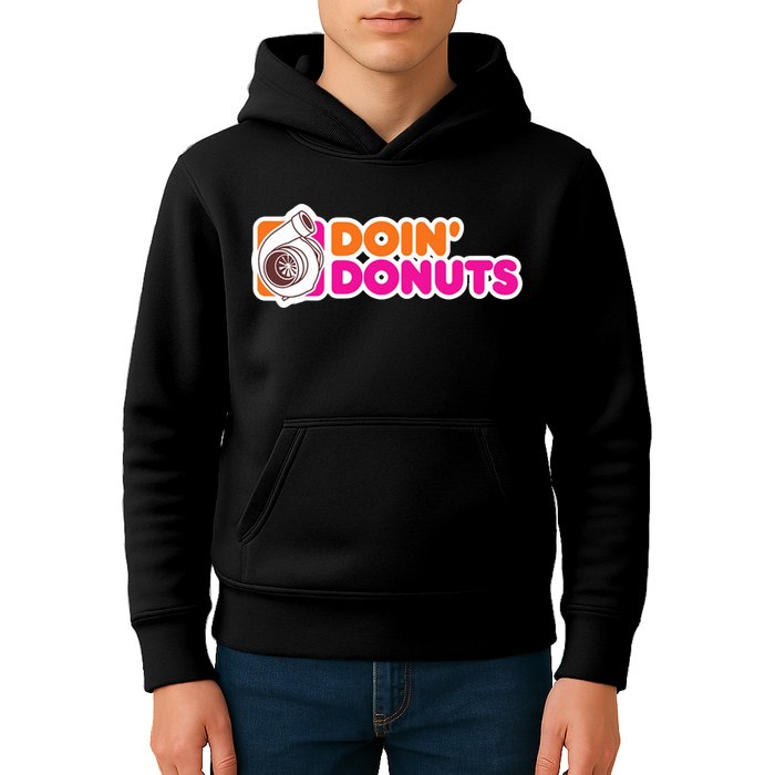 Doin Donuts Racing Fast Car Kids Hoodie